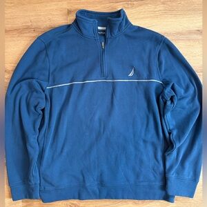 Nautica Men's Navy Blue Quarter Zip-Up Sweater